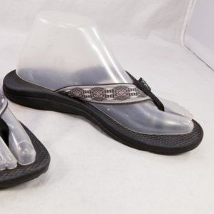 CHACO AZTEC NATIVE INDIAN PRINTS WOMEN SANDALS THONG FLIP FLOP GRAY SIZE 7